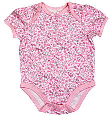Babybody med tøyelige kanter i halsen. Babybody med tøyelige kanter i halsen.
