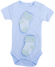 Babybody med knapper ved halsen. Babybody med knapper ved halsen.