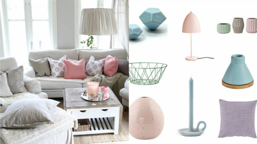 PASTELLER er svært trendy i år også. Nå er de gjerne noe mer dempede og naturlige, sammenlignet med i fjor. Til venstre har interiørblogger Margit Ødenes innredet med rosa og korall. PASTELLER er svært trendy i år også. Nå er de gjerne noe mer dempede og naturlige, sammenlignet med i fjor. Til venstre har interiørblogger Margit Ødenes innredet med rosa og korall.