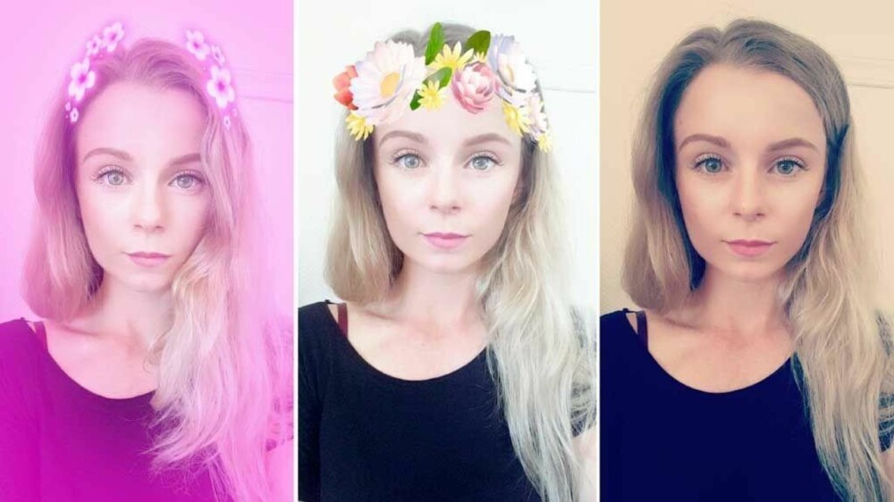 Noen av filtrene gjør deg «uskyldig og pen», med helt glatt alveaktig hud. Noen av filtrene gjør deg «uskyldig og pen», med helt glatt alveaktig hud.