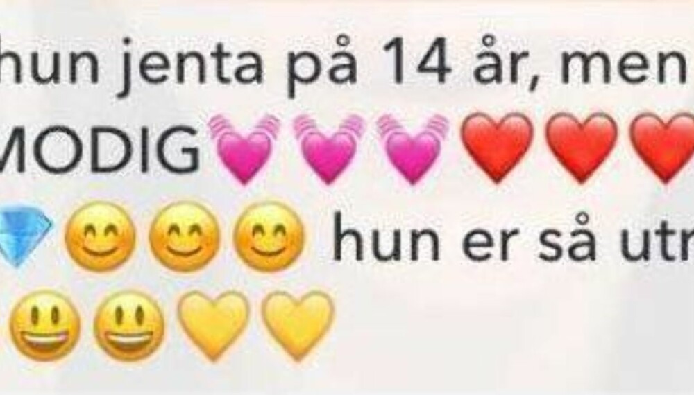 En av de mange hyggelige beskjedene til den 14 år gamle jenta hos Helsesista. En av de mange hyggelige beskjedene til den 14 år gamle jenta hos Helsesista.