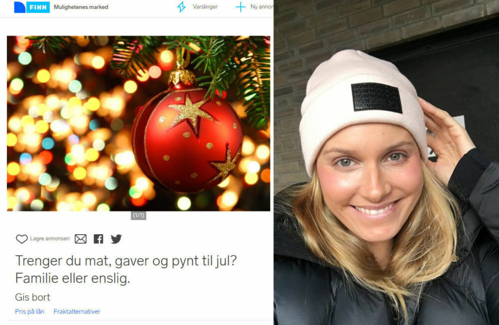 Blogger Anja Johansen bestemte seg for å opprette en Finn-annonse for folk som gruer seg til jul på grunn av dårlig økonomi. Blogger Anja Johansen bestemte seg for å opprette en Finn-annonse for folk som gruer seg til jul på grunn av dårlig økonomi.
