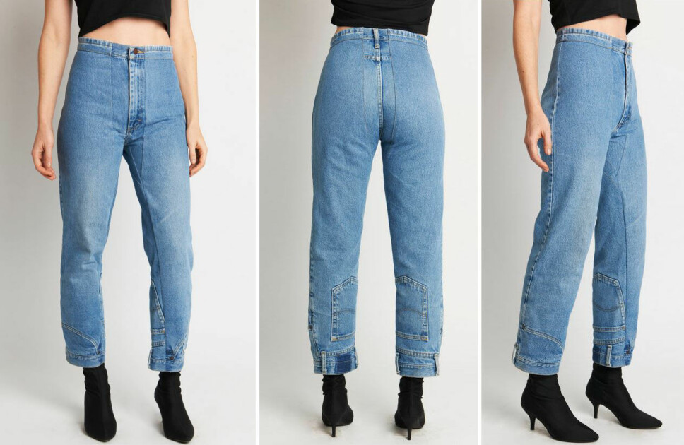 <b>TRENDY: </b>Skal vi tro denne jeans-produsenten, er det «oppned»-bukser som gjelder. Moten skal være inspirert av Netflix-suksessen «Stranger Things». <b>TRENDY: </b>Skal vi tro denne jeans-produsenten, er det «oppned»-bukser som gjelder. Moten skal være inspirert av Netflix-suksessen «Stranger Things».
