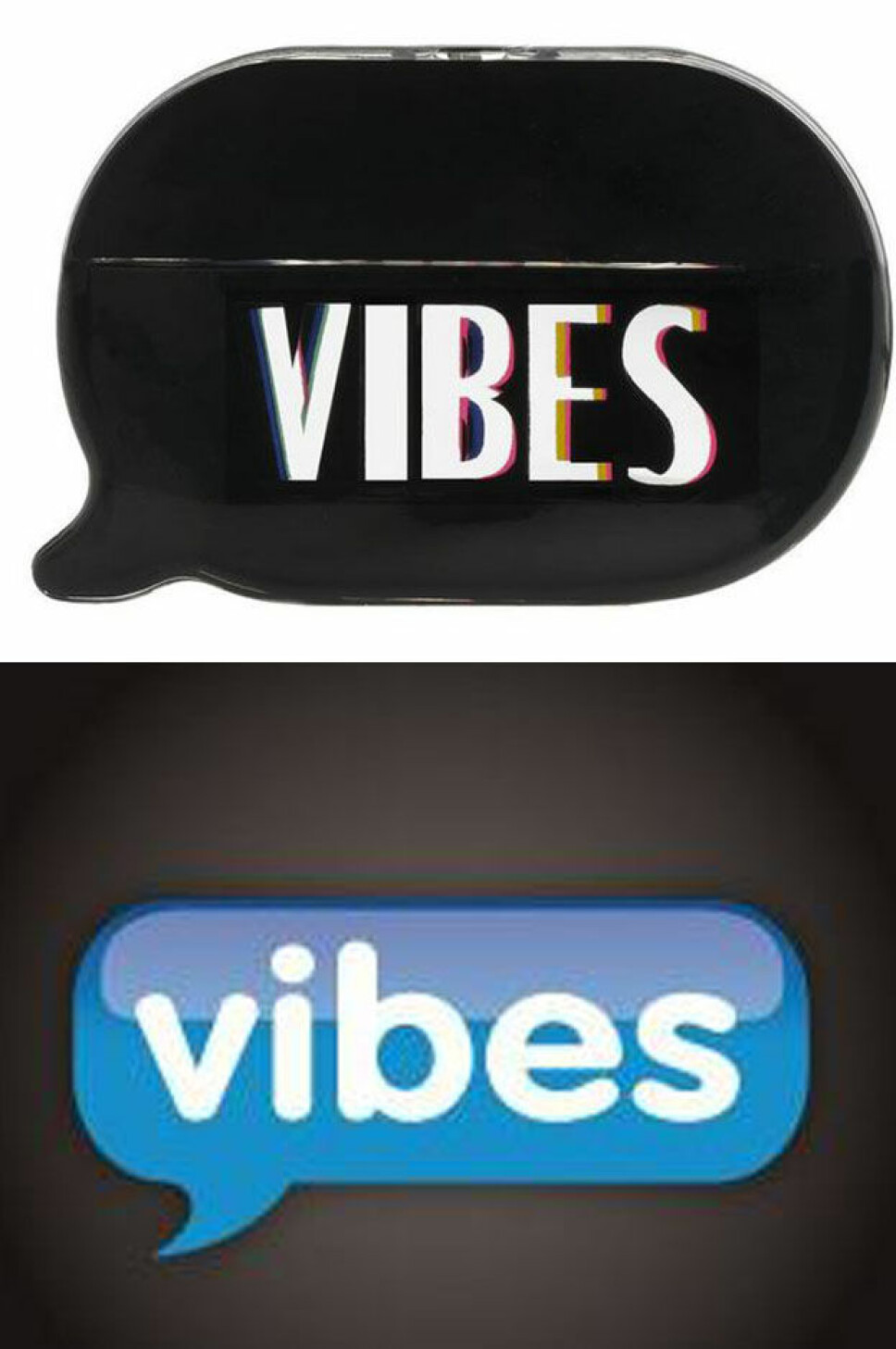 <b>LIKE: </b>Vibes Media mener deres logo (nederst på bildet) er mistenkelig lik flasken og logoen til Kim Kardashians nye parfyme «Vibes». <b>LIKE: </b>Vibes Media mener deres logo (nederst på bildet) er mistenkelig lik flasken og logoen til Kim Kardashians nye parfyme «Vibes».