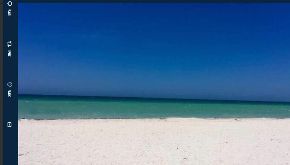 STRAND ELLER DØR? Dette bildet, av det som kan se ut både som en strand og en dørkant, skaper nå diskusjoner på Twitter. STRAND ELLER DØR? Dette bildet, av det som kan se ut både som en strand og en dørkant, skaper nå diskusjoner på Twitter.