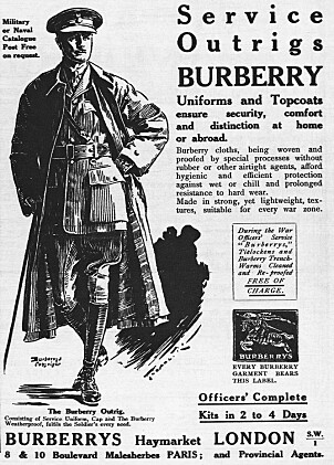 BURBERRY: Gammel reklame for trenchchoater fra Burberry. BURBERRY: Gammel reklame for trenchchoater fra Burberry.