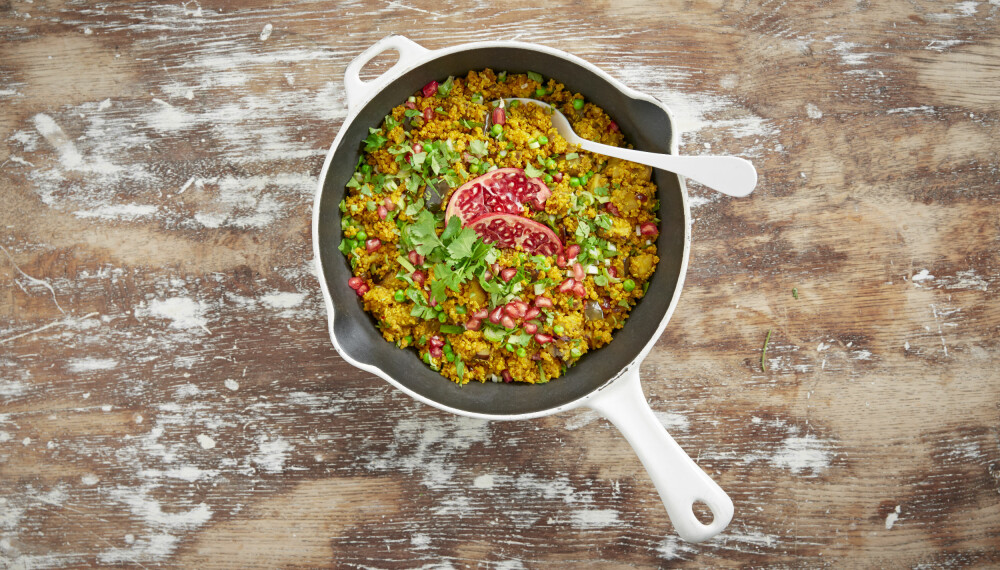 Pannestekt quinoa med gurkemeie Pannestekt quinoa med gurkemeie