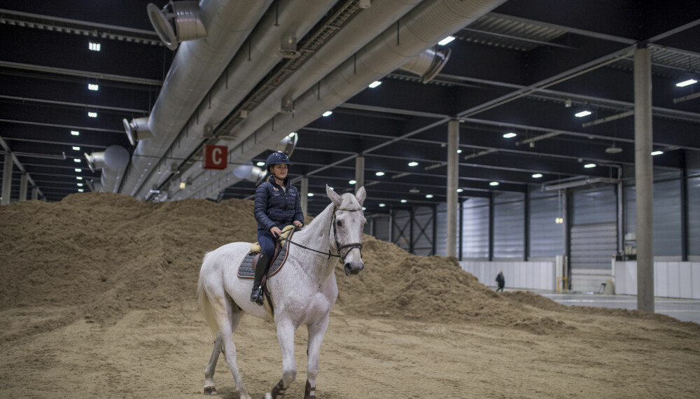 Ingrid fikk låne en hest for å vise sine ferdigheter. Ingrid fikk låne en hest for å vise sine ferdigheter.